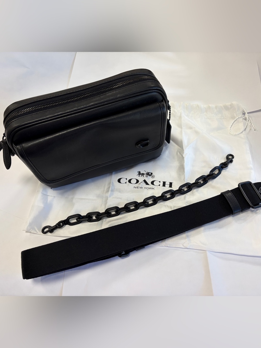 Coach Charter Flap Crossbody 24 Black Leather CR725 - Excellent Complete Set